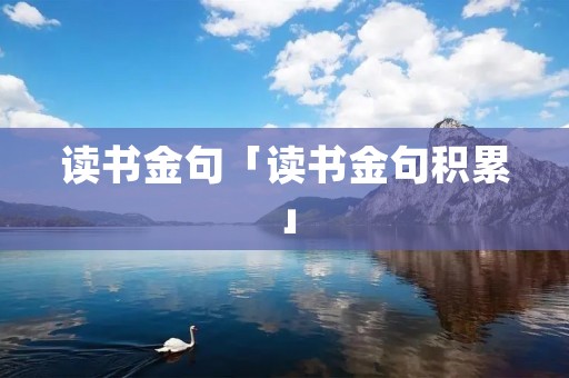 读书金句「读书金句积累」