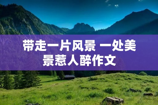 带走一片风景 一处美景惹人醉作文 带走一片风景 一处美景惹人醉作文