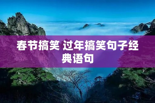 春节搞笑 过年搞笑句子经典语句