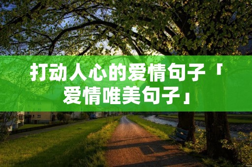 打动人心的爱情句子「爱情唯美句子」