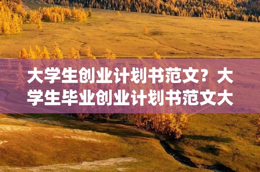 大学生创业计划书范文?大学生毕业创业计划书范文大全(精选5篇) 大学生创业计划书范文?大学生毕业创业计划书范文大全(精选5篇)