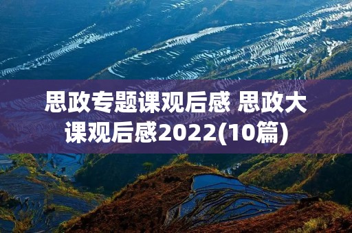 思政专题课观后感 思政大课观后感2022(10篇) 思政专题课观后感 思政大课观后感2022(10篇)