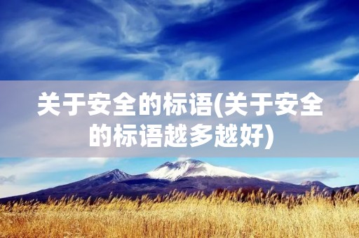 关于安全的标语(关于安全的标语越多越好)