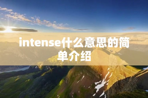 intense什么意思的简单介绍