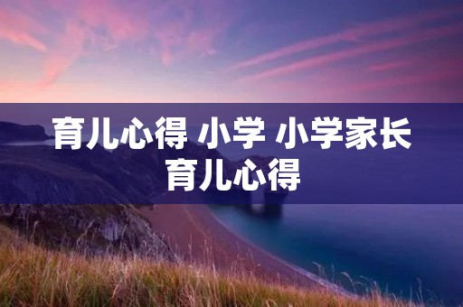 育儿心得 小学 小学家长育儿心得