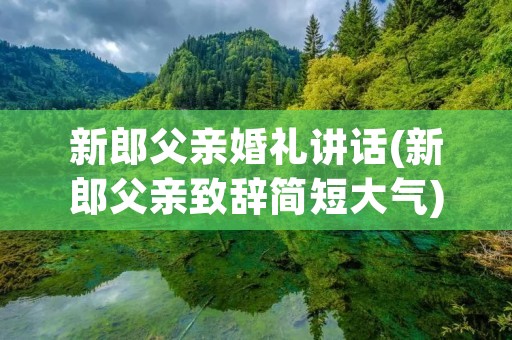 新郎父亲婚礼讲话(新郎父亲致辞简短大气)