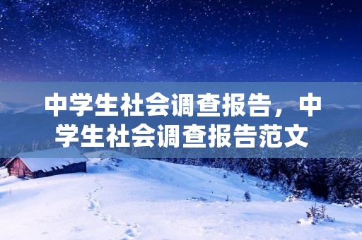 中学生社会调查报告,中学生社会调查报告范文