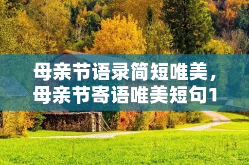 母亲节语录简短唯美,母亲节寄语唯美短句100条