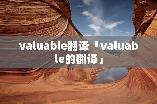 valuable翻译「valuable的翻译」 valuable翻译「valuable的翻译」