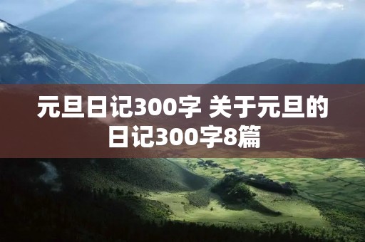 元旦日记300字 关于元旦的日记300字8篇