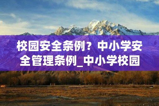 校园安全条例？中小学安全管理条例_中小学校园安全条例