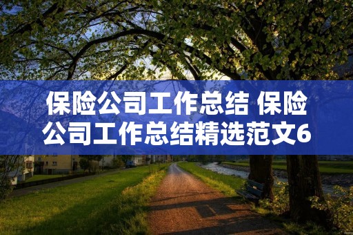 保险公司工作总结 保险公司工作总结精选范文6篇
