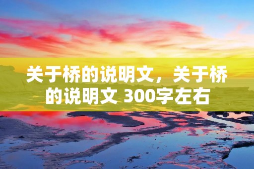 关于桥的说明文，关于桥的说明文 300字左右