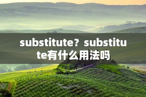 substitute?substitute有什么用法吗 substitute?substitute有什么用法吗