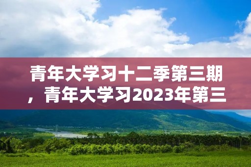 青年大学习十二季第三期,青年大学习2023年第三期的学习答案是什么