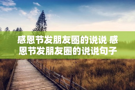 感恩节发朋友圈的说说 感恩节发朋友圈的说说句子