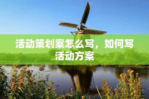 活动策划案怎么写,如何写活动方案