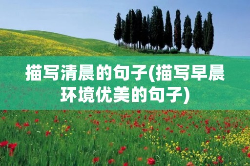 描写清晨的句子(描写早晨环境优美的句子) 描写清晨的句子(描写早晨环境优美的句子)