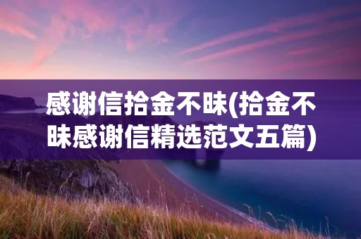 感谢信拾金不昧(拾金不昧感谢信精选范文五篇) 感谢信拾金不昧(拾金不昧感谢信精选范文五篇)