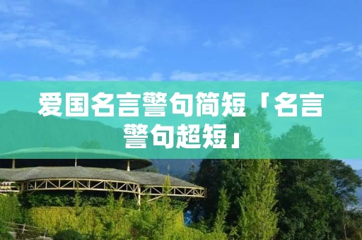 爱国名言警句简短「名言警句超短」