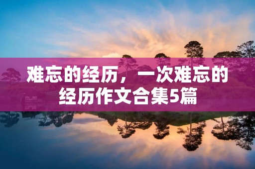 难忘的经历,一次难忘的经历作文合集5篇 难忘的经历,一次难忘的经历作文合集5篇