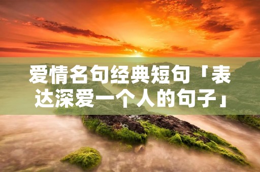 爱情名句经典短句「表达深爱一个人的句子」