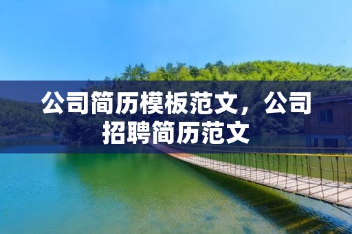 公司简历模板范文，公司招聘简历范文