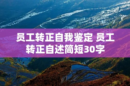 员工转正自我鉴定 员工转正自述简短30字
