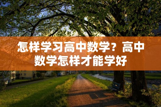 怎样学习高中数学?高中数学怎样才能学好
