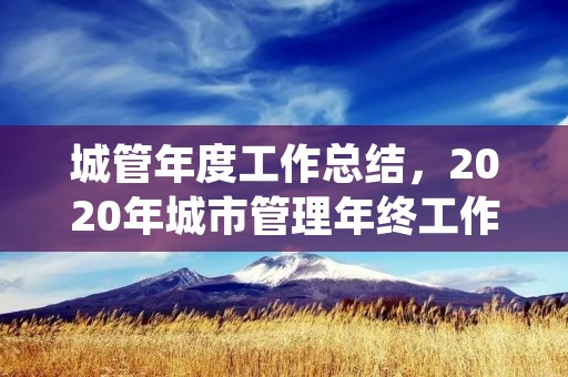城管年度工作总结,2020年城市管理年终工作总结 城管年度工作总结,2020年城市管理年终工作总结