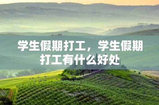 学生假期打工,学生假期打工有什么好处