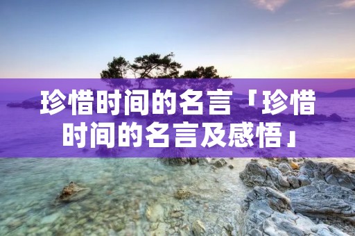 珍惜时间的名言「珍惜时间的名言及感悟」