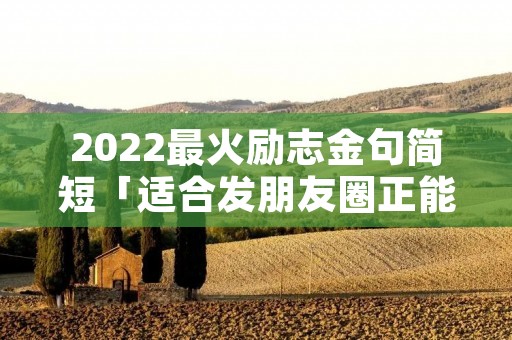 2022最火励志金句简短「适合发朋友圈正能量短句」