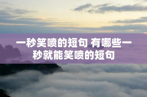 一秒笑喷的短句 有哪些一秒就能笑喷的短句