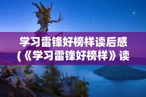 学习雷锋好榜样读后感(《学习雷锋好榜样》读后感600字_读后感) 学习雷锋好榜样读后感(《学习雷锋好榜样》读后感600字_读后感)