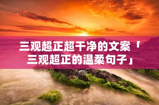 三观超正超干净的文案「三观超正的温柔句子」