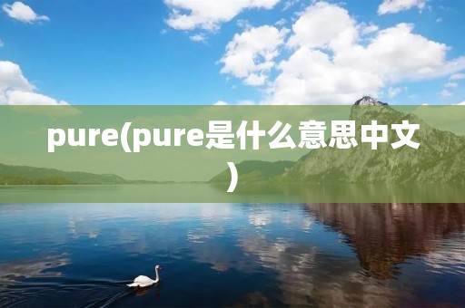 pure(pure是什么意思中文) pure(pure是什么意思中文)