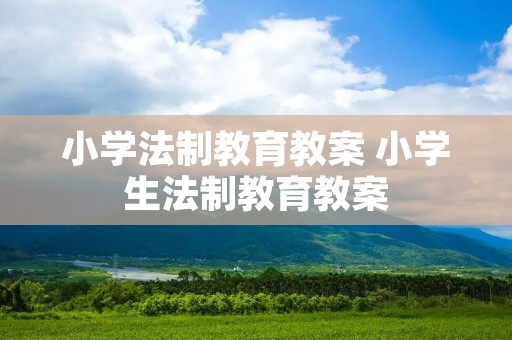 小学法制教育教案 小学生法制教育教案