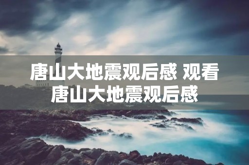 唐山大地震观后感 观看唐山大地震观后感