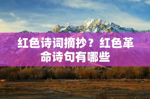 红色诗词摘抄？红色革命诗句有哪些