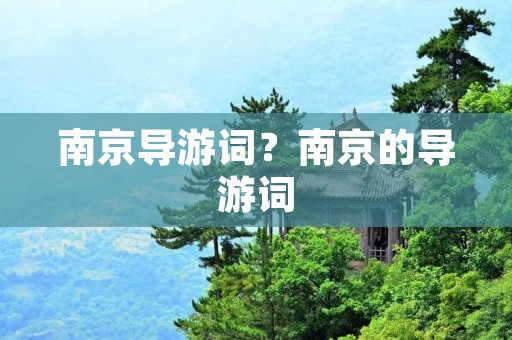 南京导游词?南京的导游词 南京导游词?南京的导游词