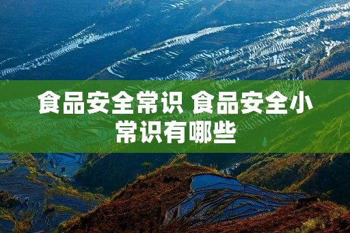 食品安全常识 食品安全小常识有哪些