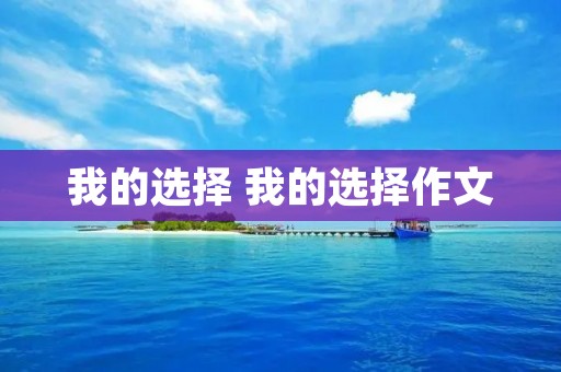 我的选择 我的选择作文 我的选择 我的选择作文