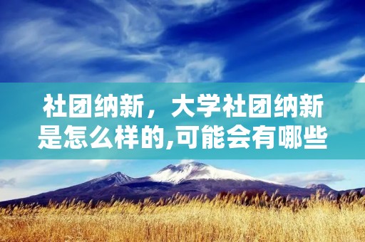社团纳新,大学社团纳新是怎么样的,可能会有哪些过程 社团纳新,大学社团纳新是怎么样的,可能会有哪些过程