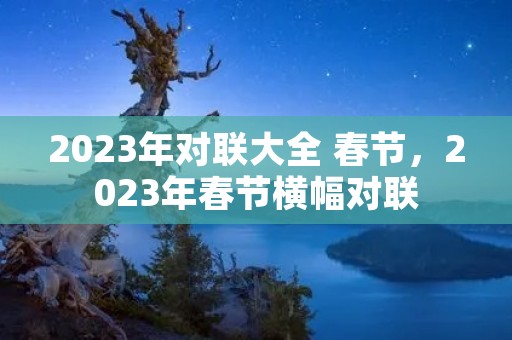 2023年对联大全 春节，2023年春节横幅对联
