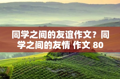 同学之间的友谊作文？同学之间的友情 作文 800字