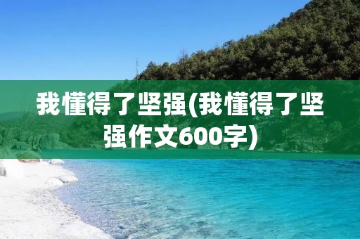我懂得了坚强(我懂得了坚强作文600字)