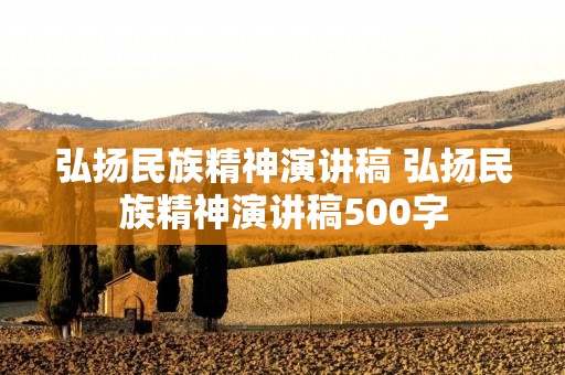 弘扬民族精神演讲稿 弘扬民族精神演讲稿500字