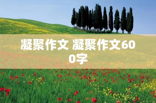 凝聚作文 凝聚作文600字