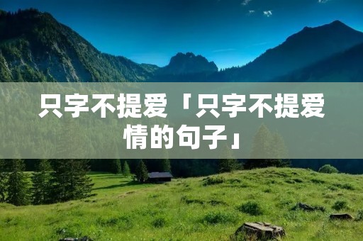 只字不提爱「只字不提爱情的句子」 只字不提爱「只字不提爱情的句子」